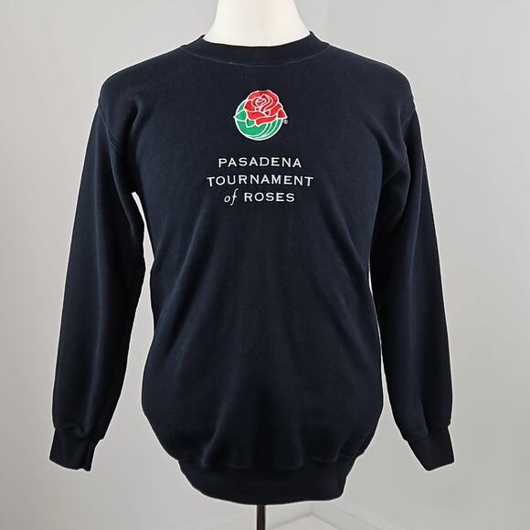 eXO Sports x Rose Bowl Vintage Embroidered Black Sweatshirt | Men's Small - Picture 1 of 16